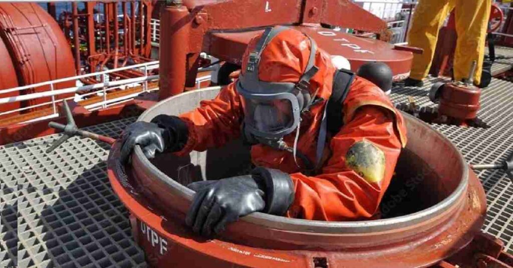 a worker coming out fron confined space as A Comprehensive Guide to Working in Confined Spaces guideline.