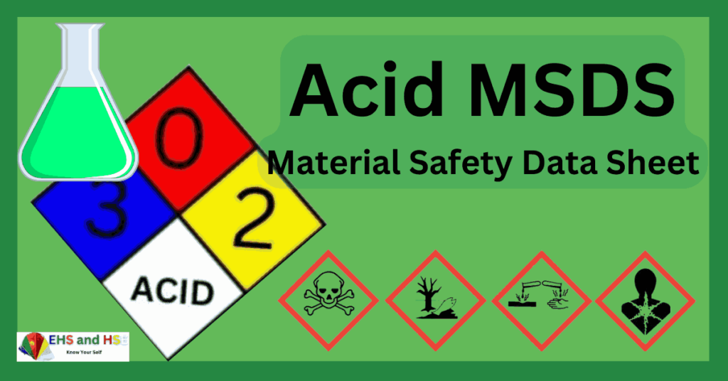 Sample MSDS of acid with NFPA and GHS hazard Pictoram